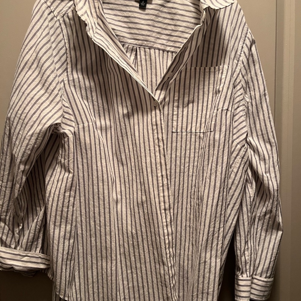 Torrid Navy and White Striped Top